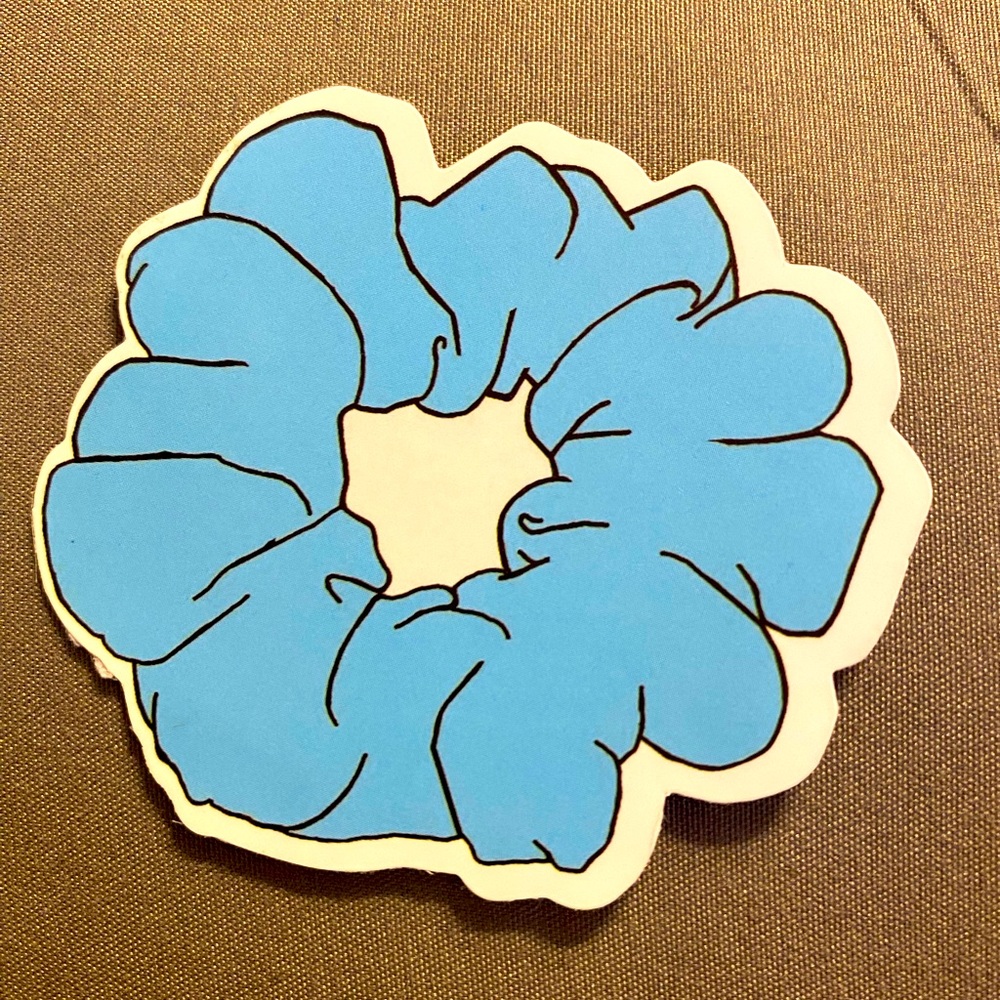 🌈20/$5🌈 Blue Scrunchie Design Sticker